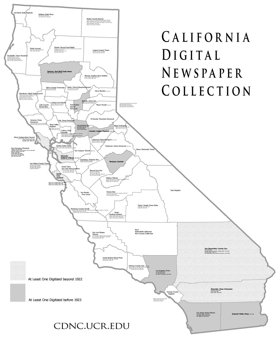 California Counties Outline Map